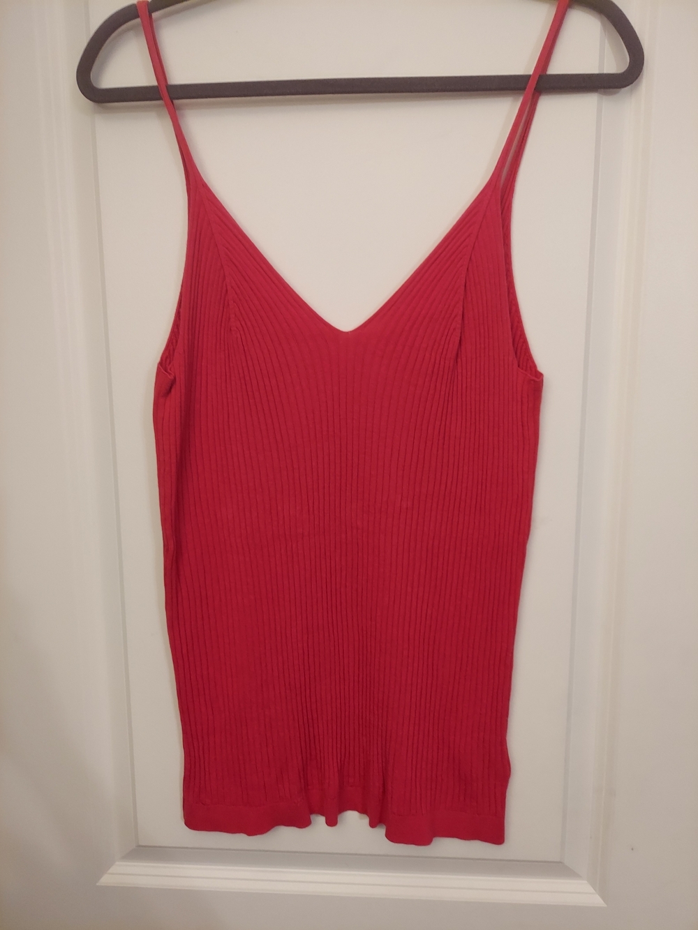Anthropologie Pink Ribbed V-Neck Spaghetti Strap Camisole. XL